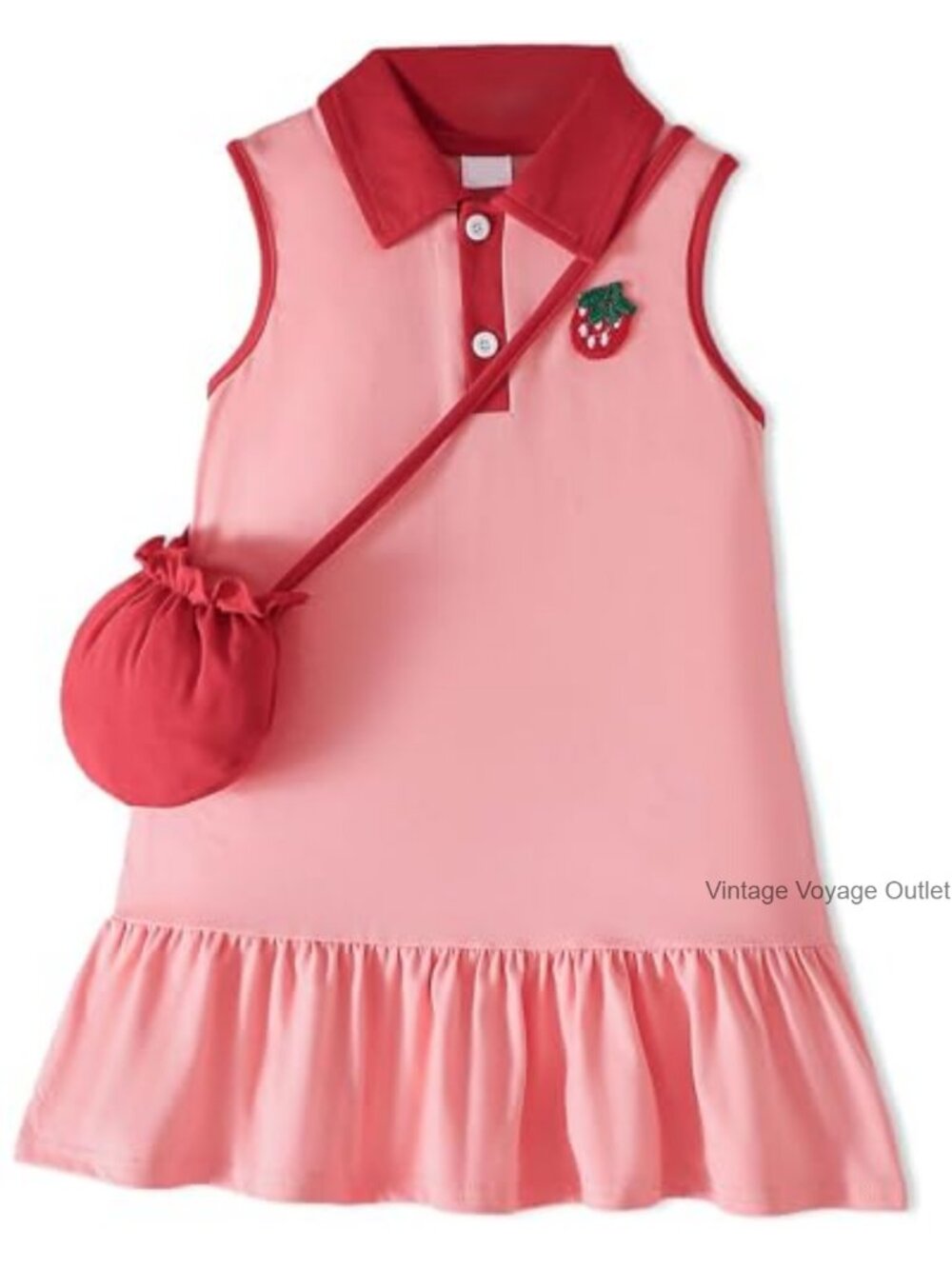 Toddler Girls Sleeveless Ruffle Sundress with Matching Bag - Sizes 2-8